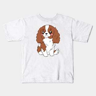 Cute cartoon Cavalier King Charles Spaniel Dog Kids T-Shirt